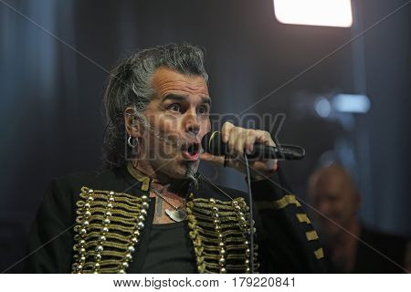 Padua Padova, Pd, Italy - March 29, 2017: Piero Pelu The Vocalist Of Litfiba An Italian Rock Band On