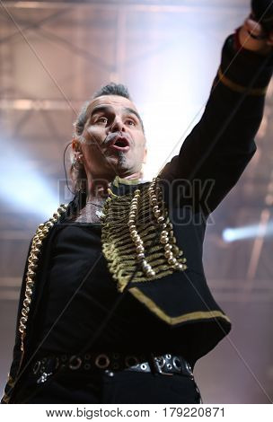Padua Padova, Pd, Italy - March 29, 2017: Piero Pelu The Vocalist Of Litfiba An Italian Rock Band On