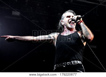 Padua Padova, Pd, Italy - March 29, 2017: Piero Pelu The Vocalist Of Litfiba An Italian Rock Band On