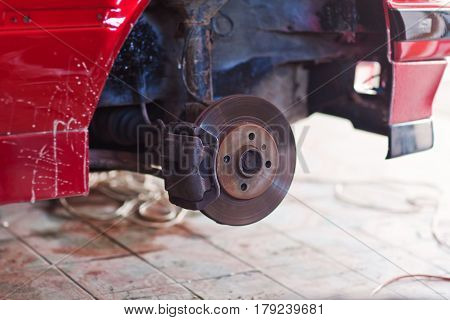Repair of the suspension of the old machine.