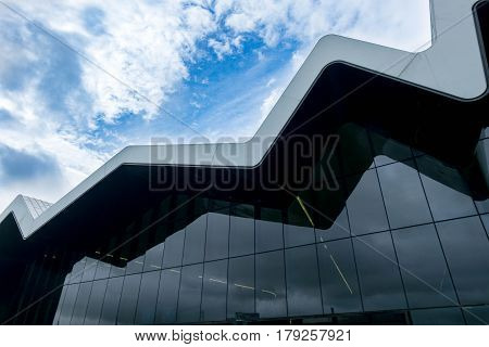 Glasgow, Scotland - 18 July 2016 - Riverside Museum Of Transport Which Has Models Of Cars, Bycicles