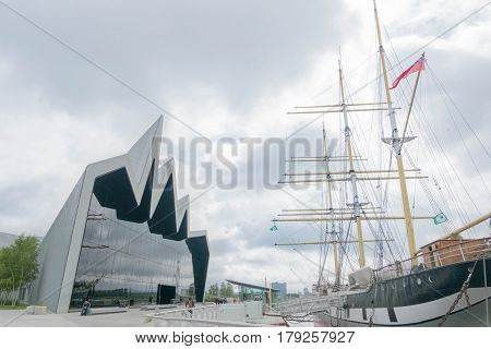 Glasgow, Scotland - 18 July 2016 - Riverside Museum Of Transport Which Has Models Of Cars, Bycicles