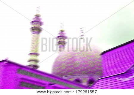 In Iran  And Old Antique Mosque    Minaret