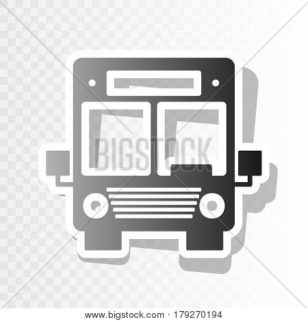 Bus sign illustration. Vector. New year blackish icon on transparent background with transition.