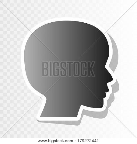 People head sign. Vector. New year blackish icon on transparent background with transition.