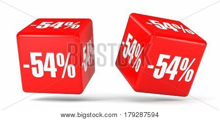 Fifty Four Percent Off. Discount 54 %. Red Cubes.