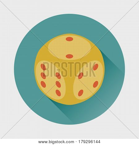 Dice Cube icon.  Flat design, vector illustration