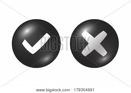 Tick Cross Signs Set