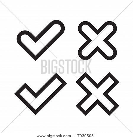 Tick And Cross Signs Simple