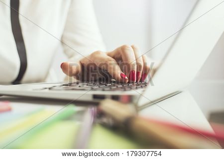 Girl Using Laptop