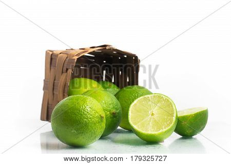 Tahiti Lemon Into A Basket.
