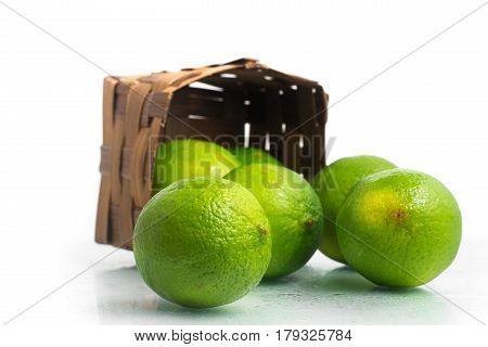 Tahiti Lemon Into A Basket.
