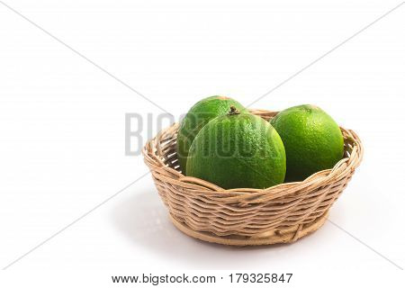 Tahiti Lemon Into A Basket.