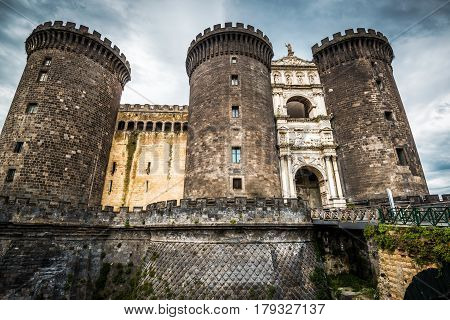 The royal Castel Nuovo (New Castle), residence of the medieval kings of Naples, Italy