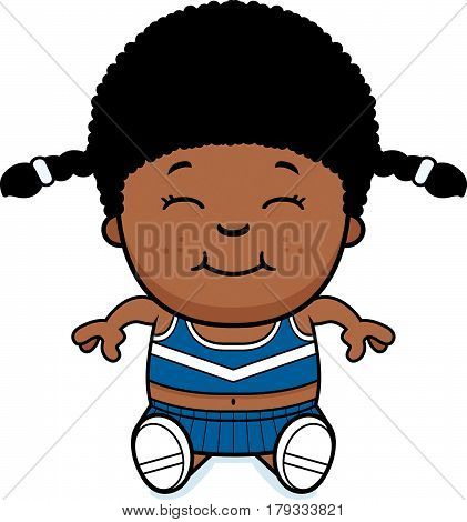 Cartoon Cheerleader Sitting