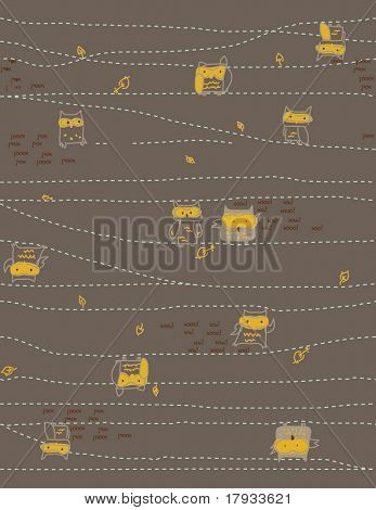 Owl Drucken Reihe (seamless Pattern).