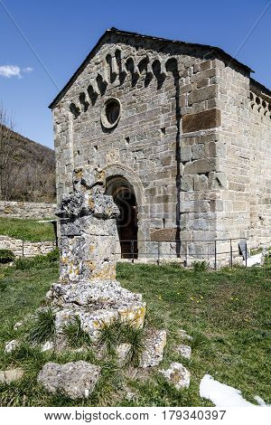 Roman Church of Santa Maria de la Asuncion in Coll (Catalonia - Spain). This is one of the nine churches which belongs to the UNESCO World Heritage Site.