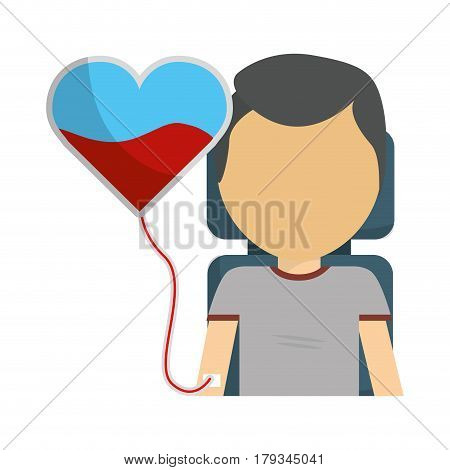 man donating blood icon image, vector illustration design
