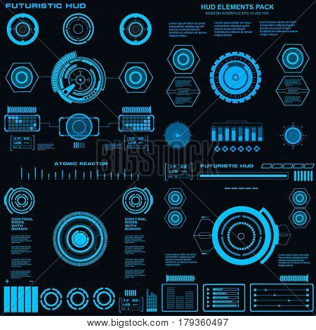 Futuristic Blue Virtual Graphic Touch User Interface