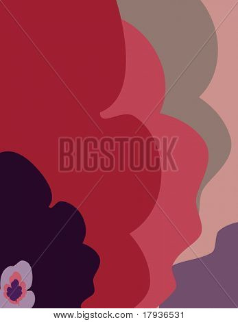 กราฟิกแบบเวกเตอร์ที่แสดงผลด้วยระลอกคลื่นสีสันบทกวีและใบไม้