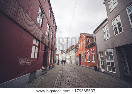 Colorful Buildings On A Cloudy Day