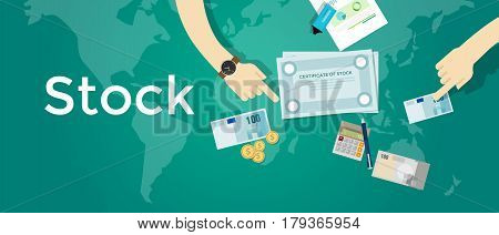 stock certificate paper share of company business money investment finance trading capital vector