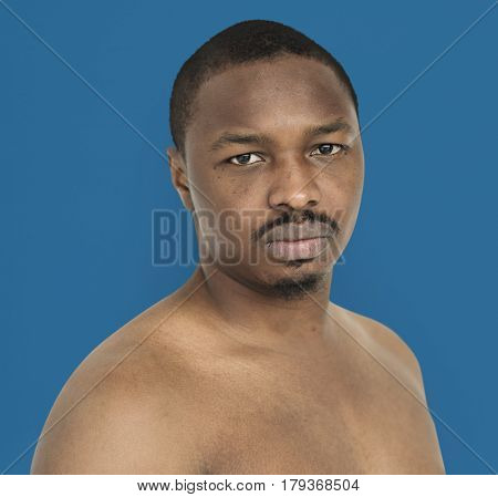 African Descent Man Barechested Studio