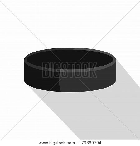 Ice hockey puck icon. Flat illustration of ice hockey puck vector icon for web isolated on white background