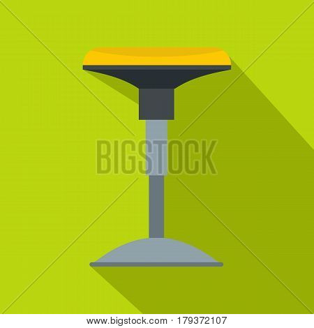 Yellow bar stool icon. Flat illustration of yellow bar stool vector icon for web isolated on lime background