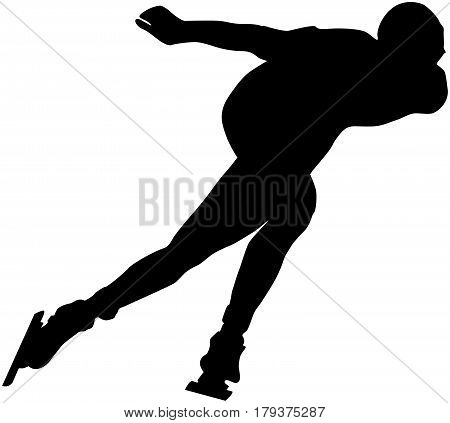 male athlete speed skating turn ice arena