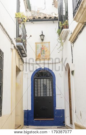 Cordoba (Andalucia Spain): old typical street in the Juderia