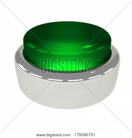 green button illustration isolation on white background