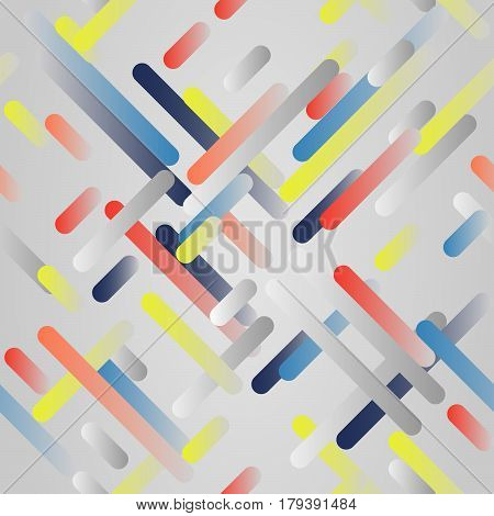 Vector Seamless Rounded Lines Transition Abstract Background Pattern