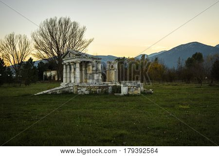 Temple Of Poseidon At Ancient Mantineia, Arcadia, Peloponnese, Greece
