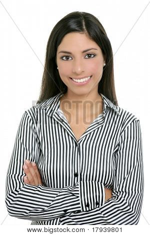 Brunetka z Indii bussinesswoman uczeń portret na białym tle