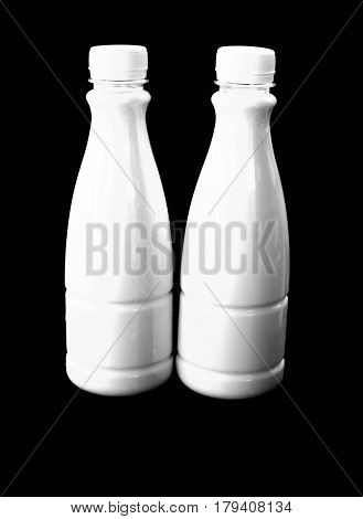 milk bottel in black background readdy to use