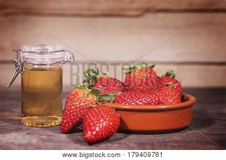 Strawberries And Vinegar, Shrub Sirup For Cocktails And Drinks