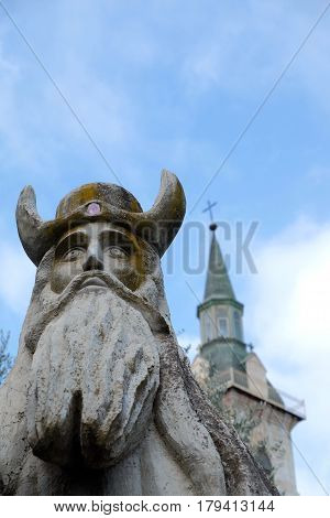 St. Zachariah statue in Visitation Church Ein Kerem near Jerusalem Israel