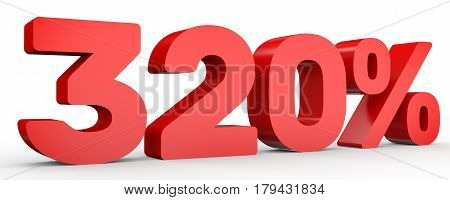 Three Hundred And Twenty Percent. 320 %. 3D Illustration.