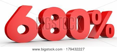 Six Hundred And Eighty Percent. 680 %. 3D Illustration.
