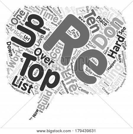 Top Ten Things to Build a Bridge and Get Over text background word cloud concept
