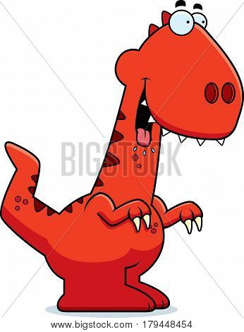 Hungry Cartoon Velociraptor