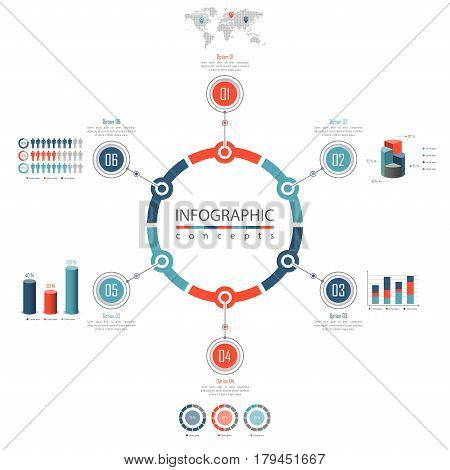 Infographic timeline template can be used for chart, diagram, web design, presentation, advertising, history. Vector infographic illustration