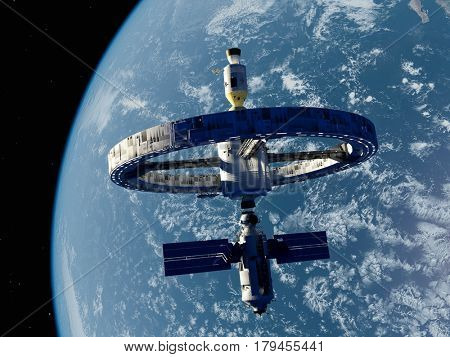 Space station  in outer space 