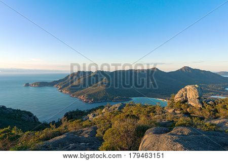 Beautiful Aerial Landscape Of Ocean And Mountains