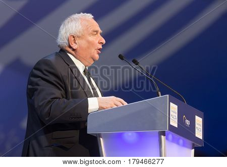 ST. JULIAN'S - MALTA 30 March 2017: President of the European People's Party Joseph Daul during the congress of EPP in Malta. Joseph Daul is a French politician and Member of the European Parliament for the East of France.