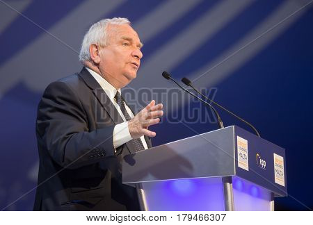ST. JULIAN'S - MALTA 30 March 2017: President of the European People's Party Joseph Daul during the congress of EPP in Malta. Joseph Daul is a French politician and Member of the European Parliament for the East of France.