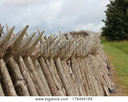 Wooden Pole Palisade at Danish Dybboel War Museum