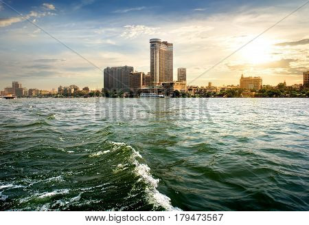 View on modern Cairo from the Nile