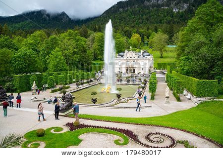 Linderhof Palace Is A Schloss In Germany Near Ettal Abbey.